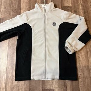 Black and Cream Zip-Up Jacket